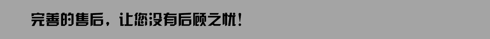 完善的售后，让您没有后顾之忧！